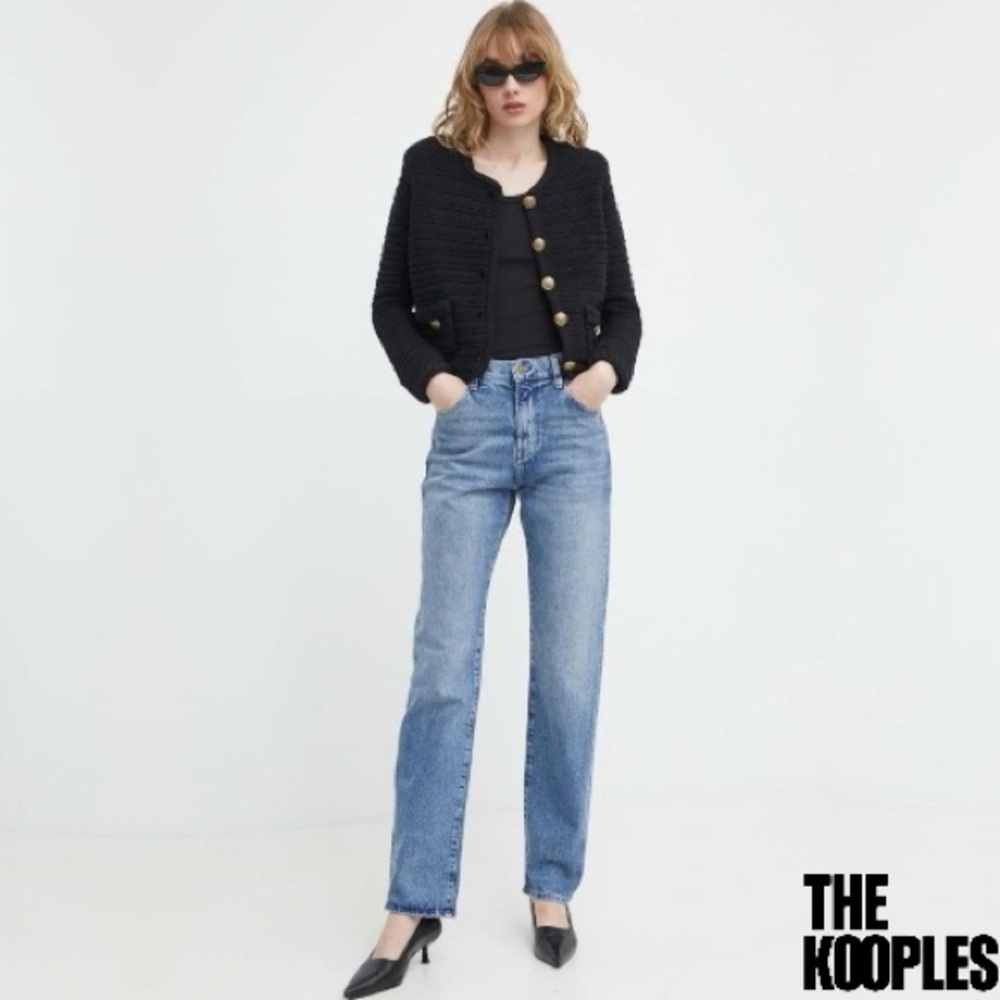 The Kooples **NWT** Round-Neck Long-Sleeve Ribbed Knitted Cardigan - Picture 2 of 13